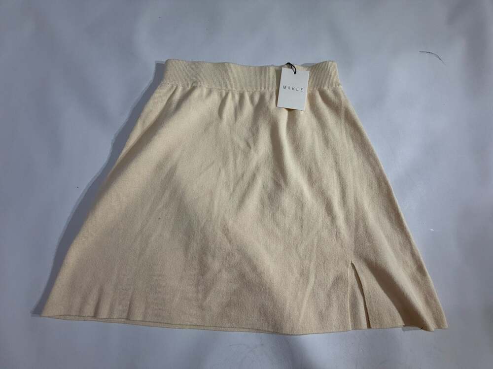 MABLE Beige Off Mini Skirt Minimalist Wmns M Y2K